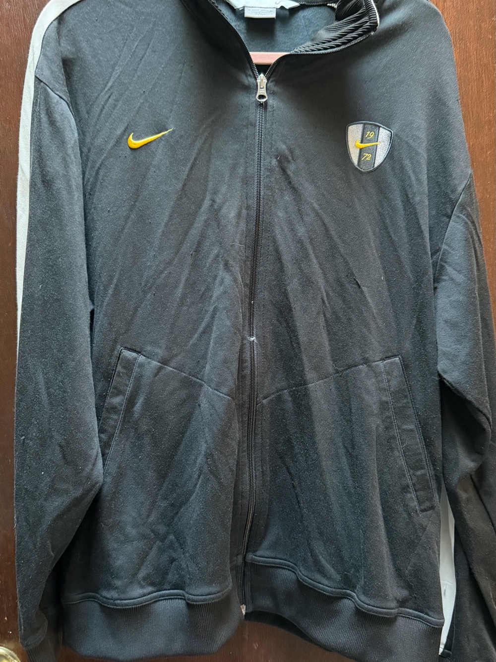Nike Black Full-Zip Bomber Jacket with Yellow Accents